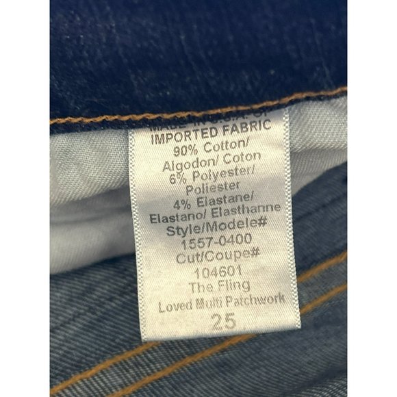 Free People Current Elliott USA Women's Boyfriend Jeans Size 25 Fling Patchwork - Picture 4 of 4